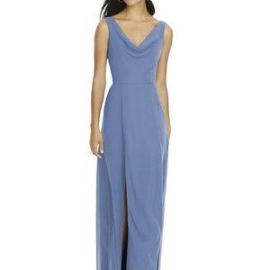 Dessy 8180...Full Length, Sleeveless, V-Neck Dress...Windsor Blue...Size 6..NWT